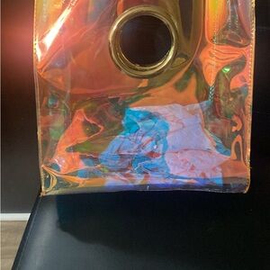 Holographic Tote Bag with Gold Accent
